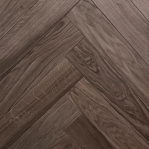 Staki Ebony engineered oak herringbone flooring