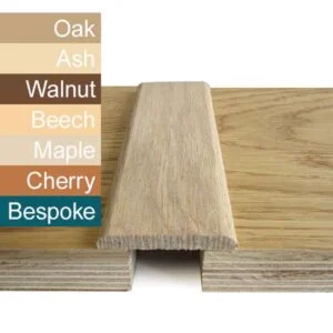 Solid oak flat door strip