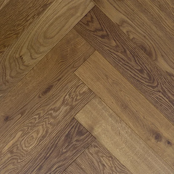 Staki Smoked engineered oak herringbone flooring